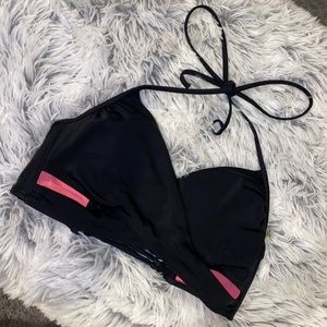 Black VS Pink crisscrossed bikini top
